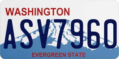 WA license plate ASV7960
