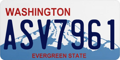 WA license plate ASV7961