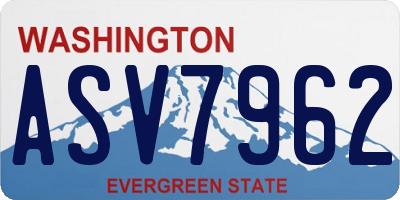 WA license plate ASV7962