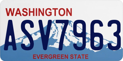 WA license plate ASV7963