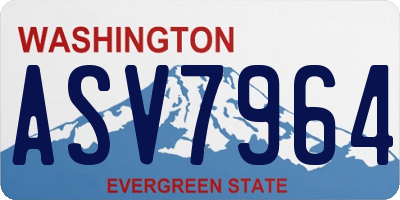 WA license plate ASV7964