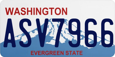 WA license plate ASV7966