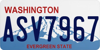 WA license plate ASV7967