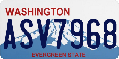 WA license plate ASV7968