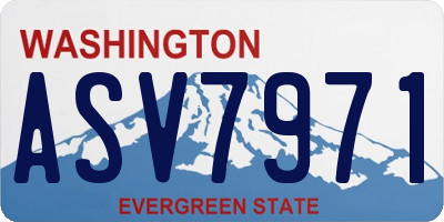 WA license plate ASV7971