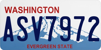 WA license plate ASV7972