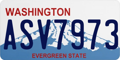 WA license plate ASV7973