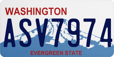 WA license plate ASV7974