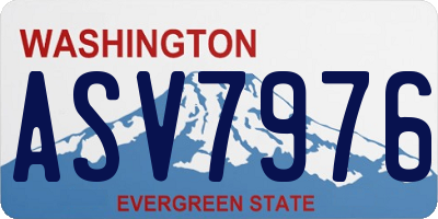 WA license plate ASV7976