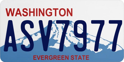 WA license plate ASV7977