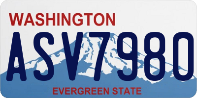 WA license plate ASV7980