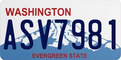 WA license plate ASV7981