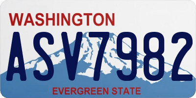 WA license plate ASV7982
