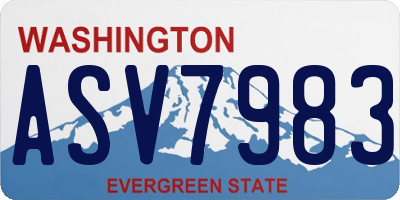 WA license plate ASV7983