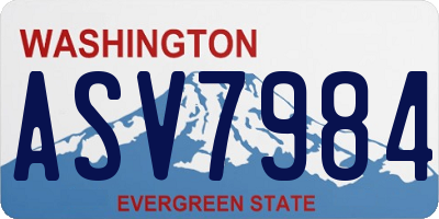 WA license plate ASV7984