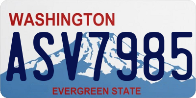 WA license plate ASV7985