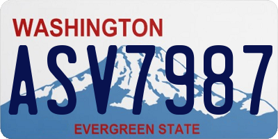 WA license plate ASV7987