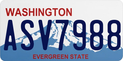 WA license plate ASV7988