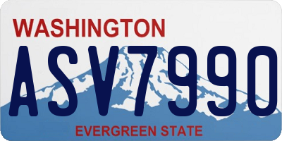 WA license plate ASV7990