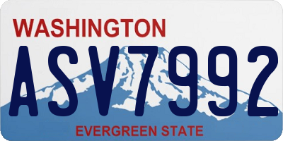 WA license plate ASV7992
