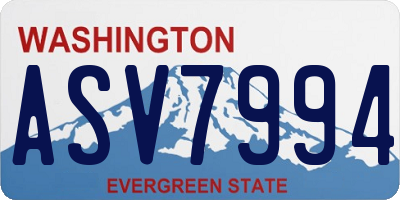 WA license plate ASV7994