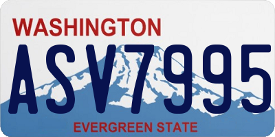 WA license plate ASV7995