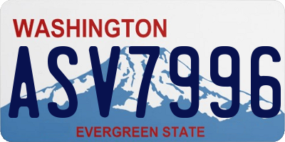 WA license plate ASV7996