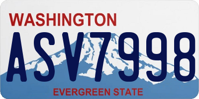 WA license plate ASV7998