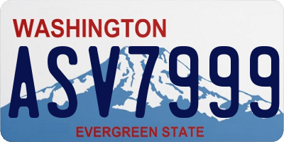 WA license plate ASV7999