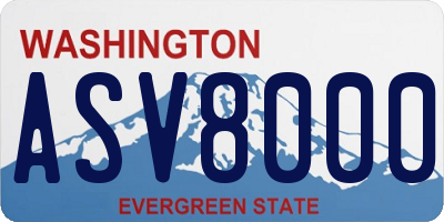WA license plate ASV8000