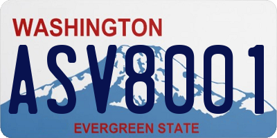WA license plate ASV8001
