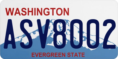 WA license plate ASV8002