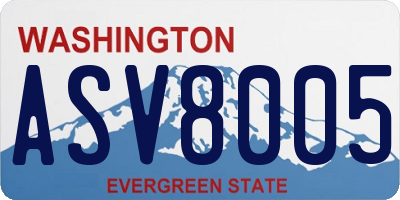 WA license plate ASV8005