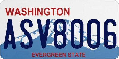 WA license plate ASV8006