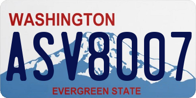WA license plate ASV8007