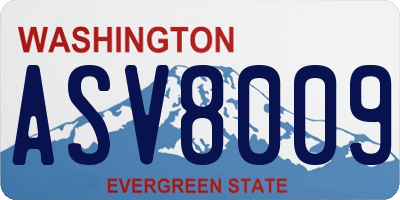 WA license plate ASV8009