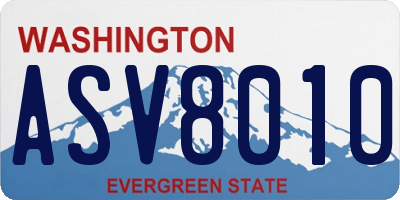 WA license plate ASV8010