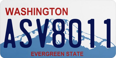 WA license plate ASV8011