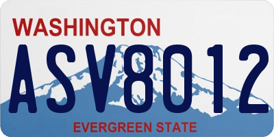 WA license plate ASV8012