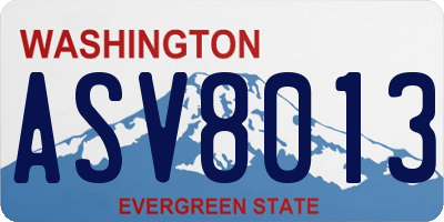 WA license plate ASV8013