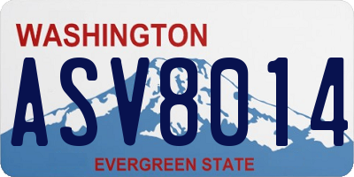 WA license plate ASV8014