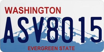 WA license plate ASV8015