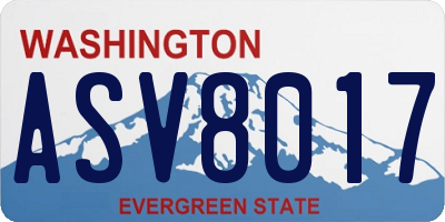 WA license plate ASV8017