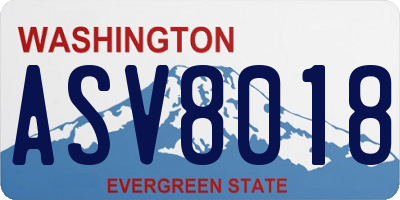 WA license plate ASV8018
