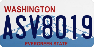 WA license plate ASV8019