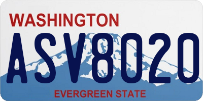 WA license plate ASV8020