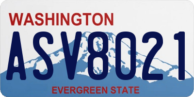 WA license plate ASV8021