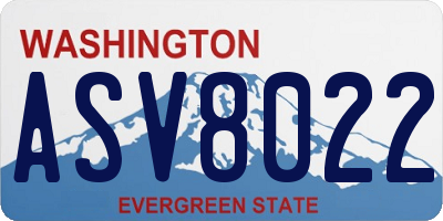 WA license plate ASV8022