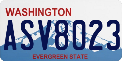 WA license plate ASV8023