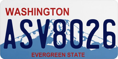 WA license plate ASV8026